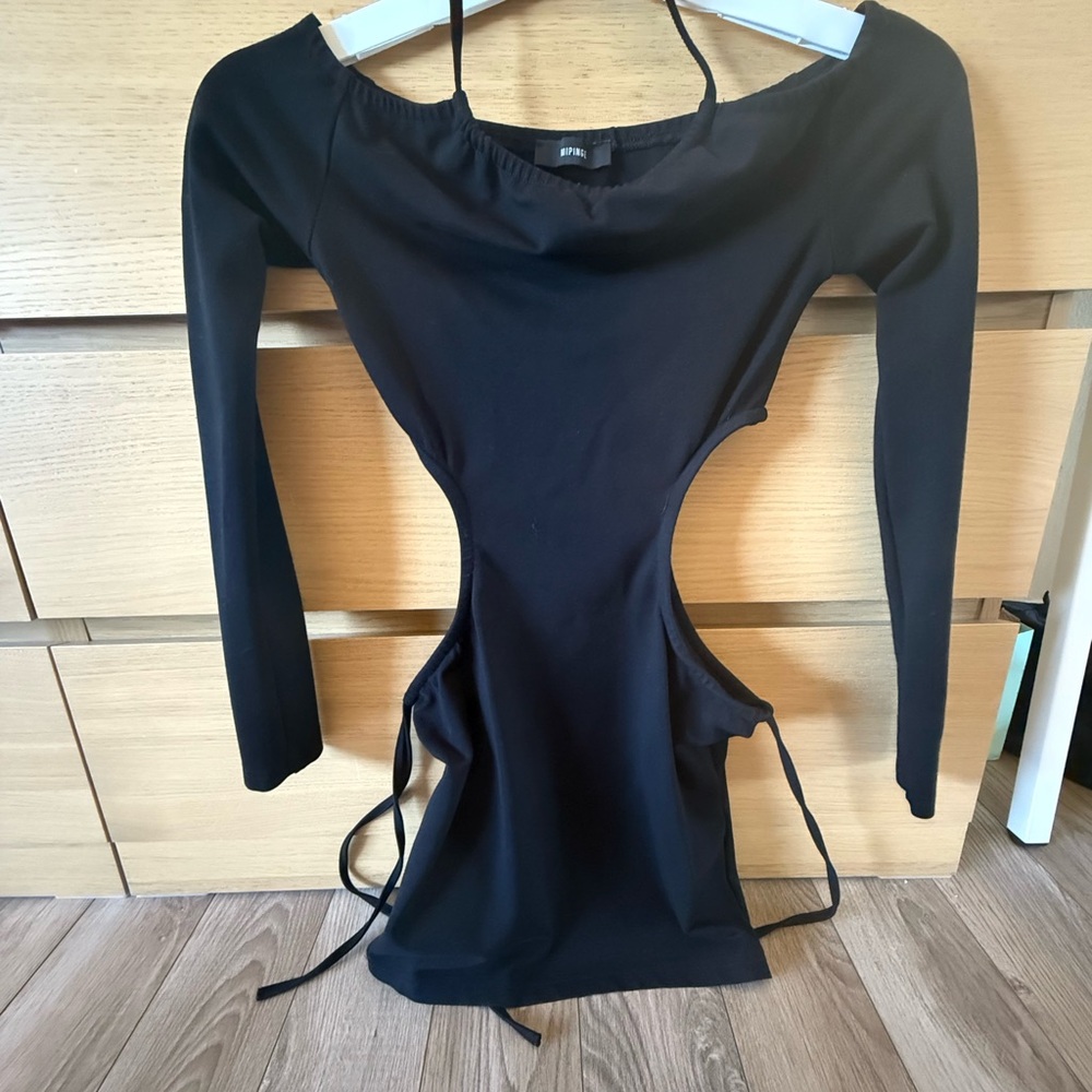 Black Mini Cut Out Dress K-Fashion Y2K